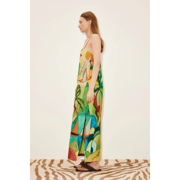 Alemais Mokshini Embellished Midi Dress  Sustainable Dresses with Alemais print - Coveti Australian Designer