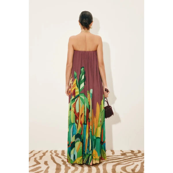 Alemais Mokshini Silk Gown  Sustainable Dresses with Alemais print - Coveti Australian Designer