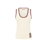 Alemais Ramon Tank Cream  Sustainable Tops with Alemais print - Coveti Australian Designer