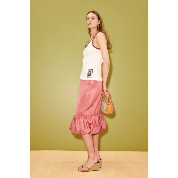 Alemais Ramon Tank Cream  Sustainable Tops with Alemais print - Coveti Australian Designer