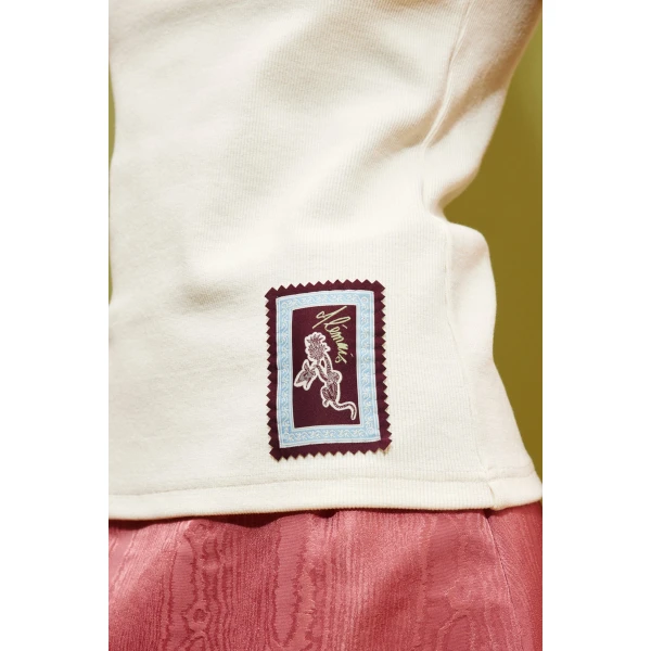 Alemais Ramon Tank Cream  Sustainable Tops with Alemais print - Coveti Australian Designer