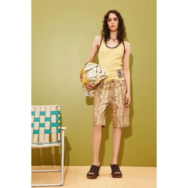 Alemais Ramon Tank Lemon  Sustainable Tops with Alemais print - Coveti Australian Designer