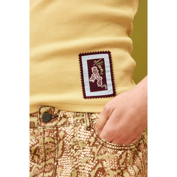 Alemais Ramon Tank Lemon  Sustainable Tops with Alemais print - Coveti Australian Designer