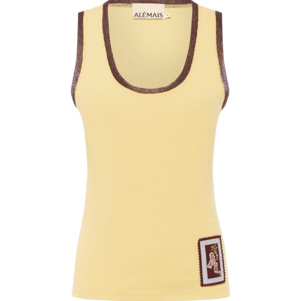 Alemais Ramon Tank Lemon  Sustainable Tops with Alemais print - Coveti Australian Designer