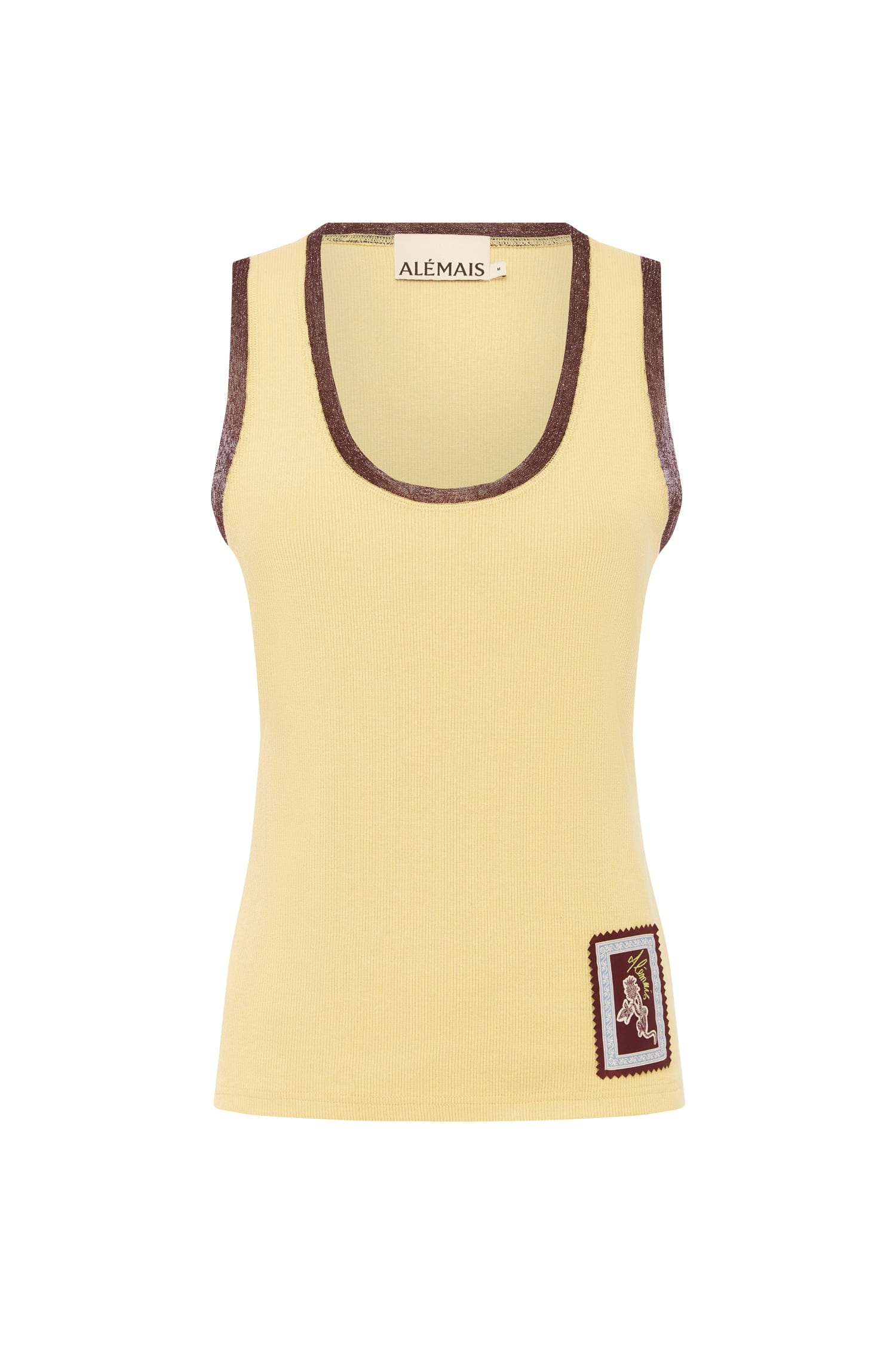 Alemais Ramon Tank Lemon  Sustainable Tops with Alemais print - Coveti Australian Designer