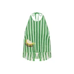 Alemais Sundae Green Halter Top  Sustainable Tops with Alemais print - Coveti Australian Designer