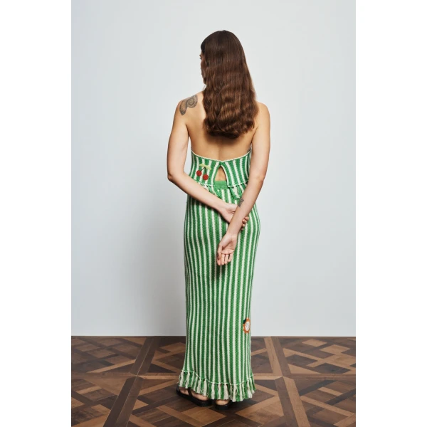 Alemais Sundae Green Halter Top  Sustainable Tops with Alemais print - Coveti Australian Designer