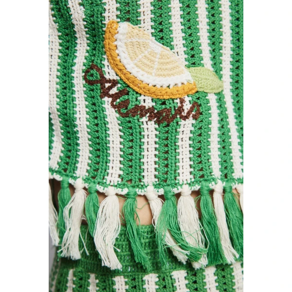 Alemais Sundae Green Halter Top  Sustainable Tops with Alemais print - Coveti Australian Designer