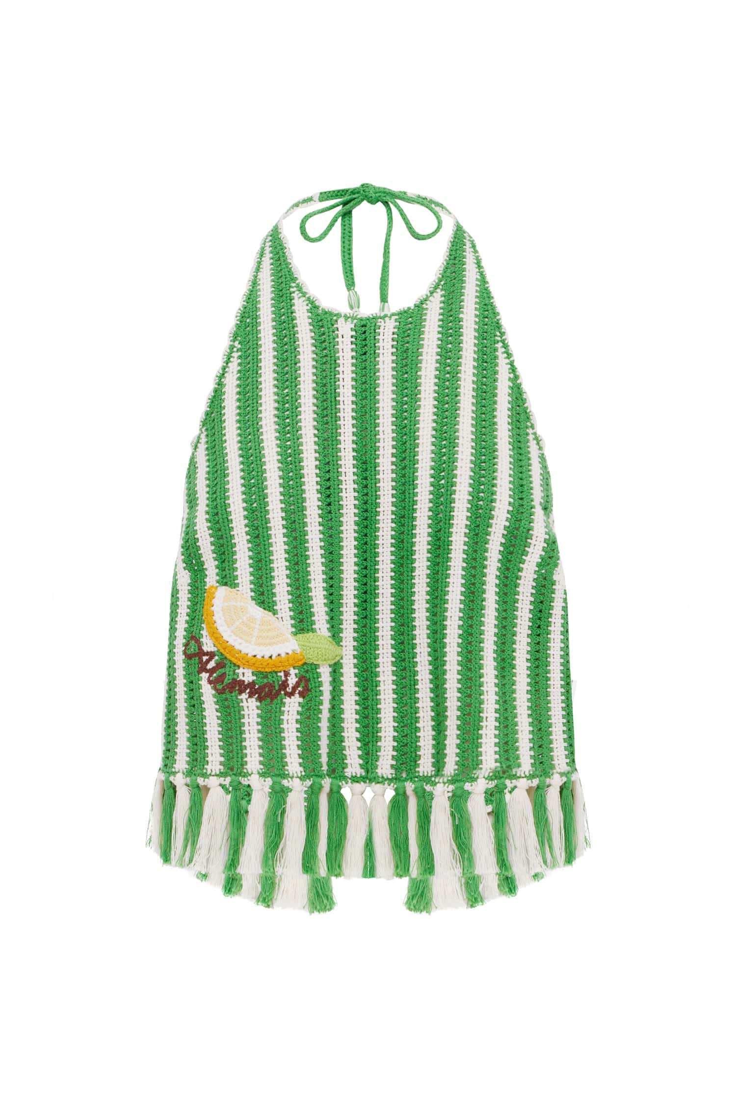 Alemais Sundae Green Halter Top  Sustainable Tops with Alemais print - Coveti Australian Designer