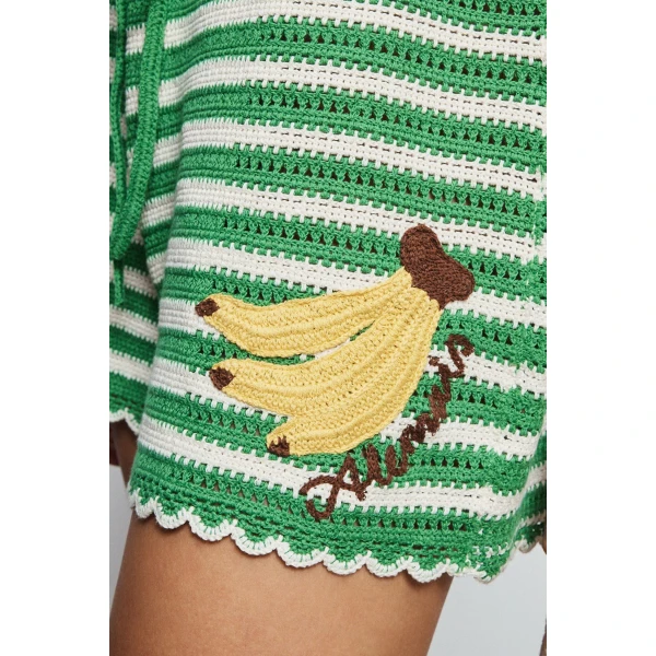 Alemais Sundae Green Short  Sustainable Shorts with Alemais print - Coveti Australian Designer