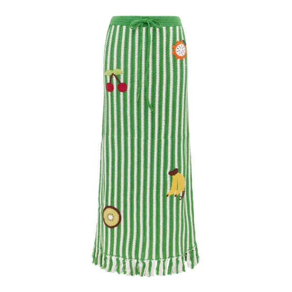 Alemais Sundae Green Skirt  Sustainable Skirts with Alemais print - Coveti Australian Designer