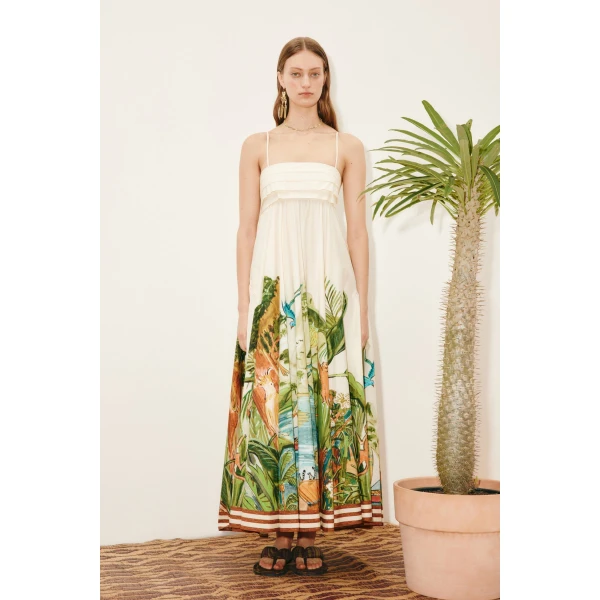 Alemais Toucan Tango Midi Dress  Sustainable Dresses with Alemais print - Coveti Australian Designer