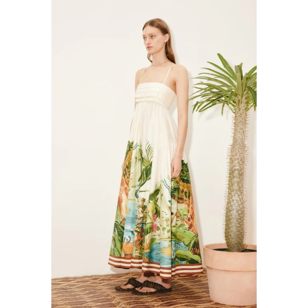 Alemais Toucan Tango Midi Dress  Sustainable Dresses with Alemais print - Coveti Australian Designer