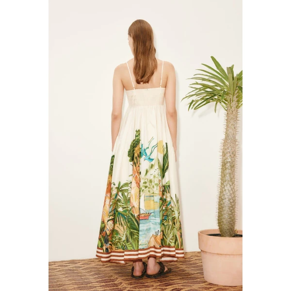 Alemais Toucan Tango Midi Dress  Sustainable Dresses with Alemais print - Coveti Australian Designer
