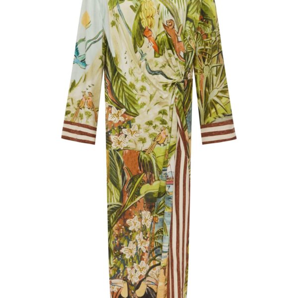 Alemais Toucan Tango Silk Midi Dress  Sustainable Dresses with Alemais print - Coveti Australian Designer