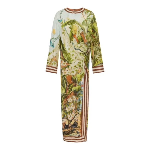 Alemais Toucan Tango Silk Midi Dress  Sustainable Dresses with Alemais print - Coveti Australian Designer