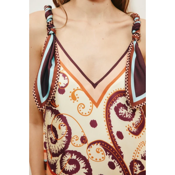 Alemais Wilson Silk Midi Dress  Sustainable Dresses with Alemais print - Coveti Australian Designer