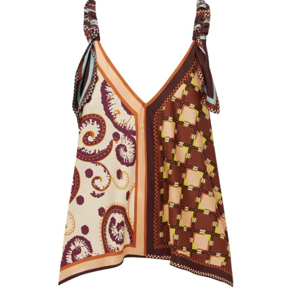 Alemais Wilson Silk Top  Sustainable Tops with Alemais print - Coveti Australian Designer