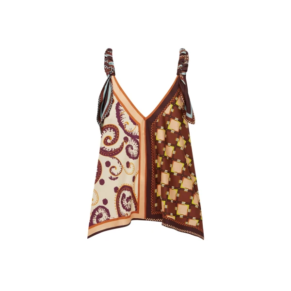 Alemais Wilson Silk Top  Sustainable Tops with Alemais print - Coveti Australian Designer
