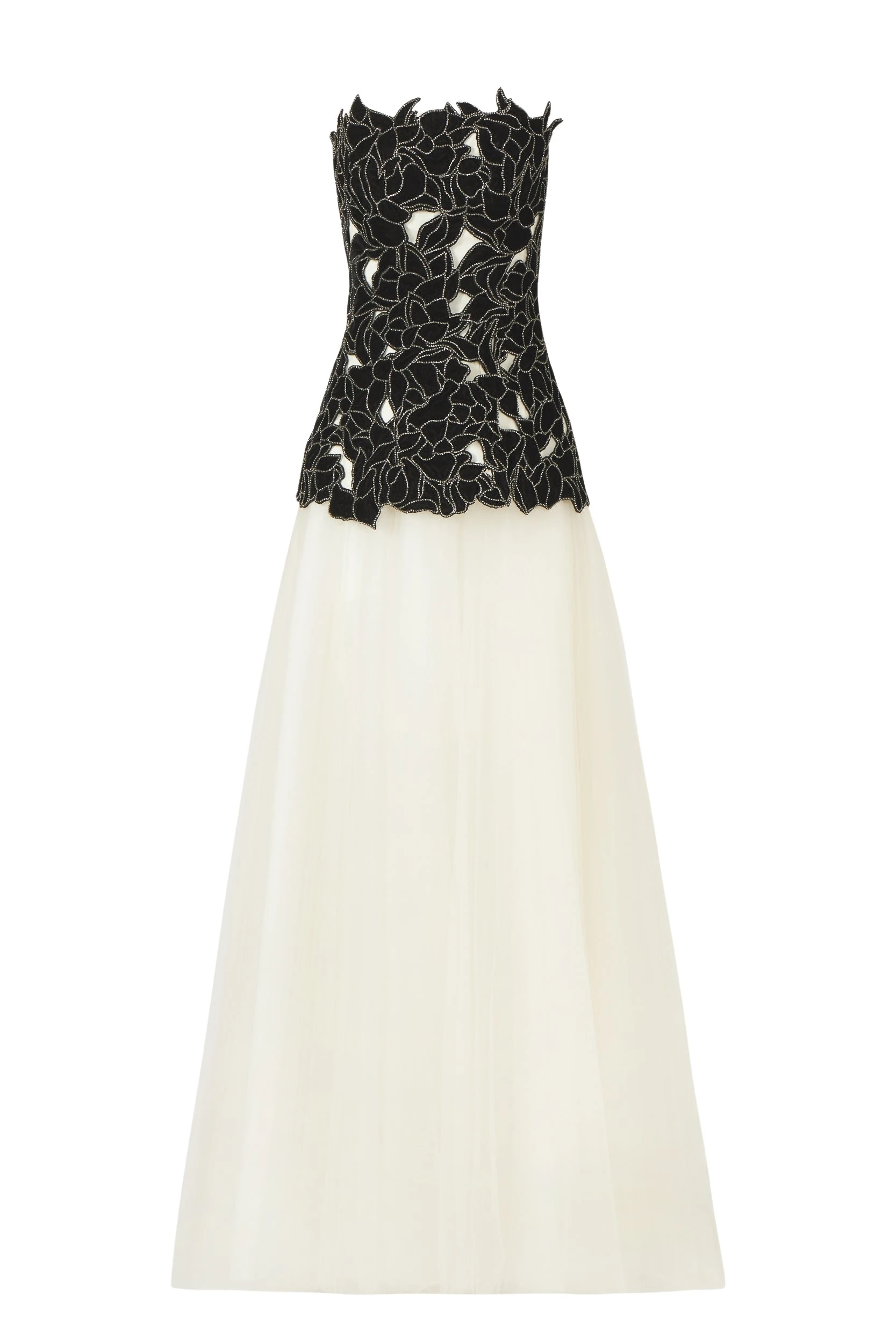 Alessi-Floral-Cut-Velvet-Tulle-Ball-Gown-Costarellos-Dresses72352_nobg Costarellos Dresses - Romantic Greek Lace - Shop at Coveti