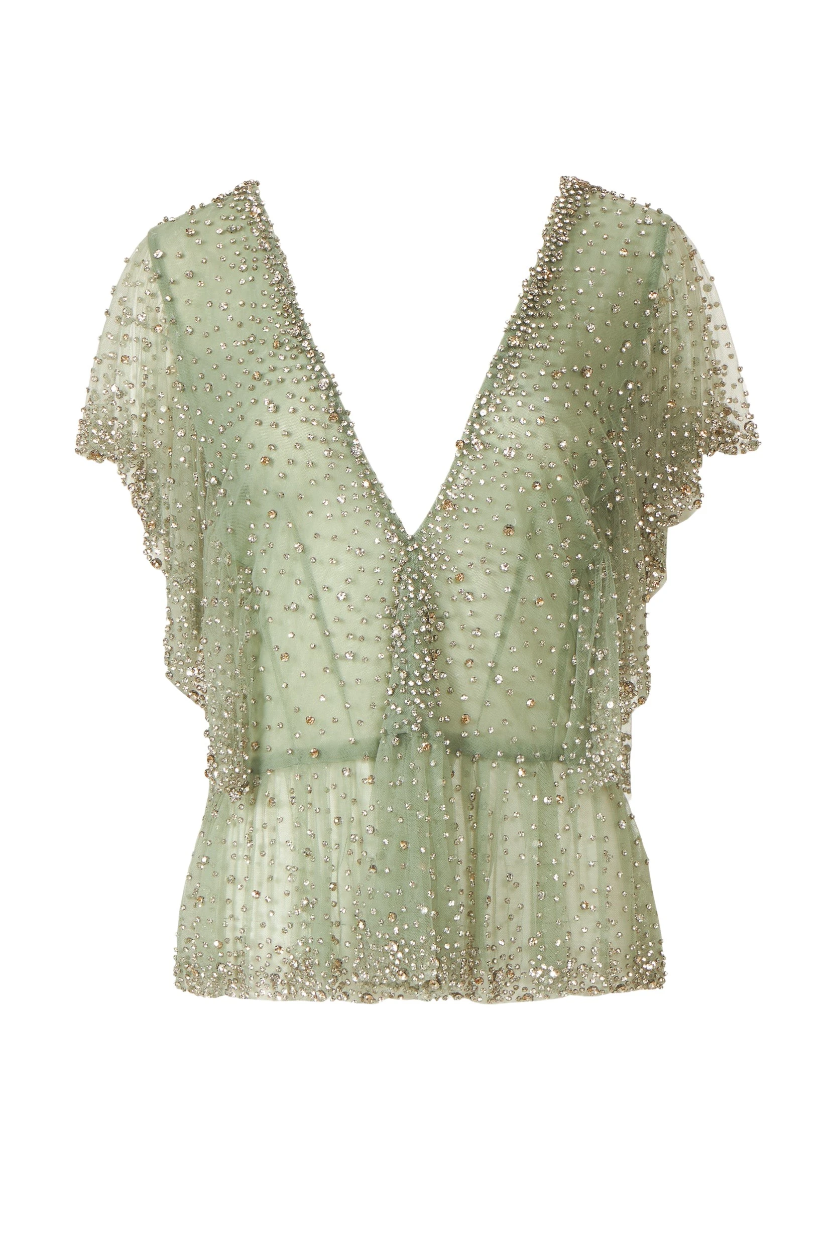 Aletta-Crystal-French-Tulle-Peplum-Top-Costarellos-Tops35449_nobg Costarellos Tops - Romantic Greek Lace - Shop at Coveti