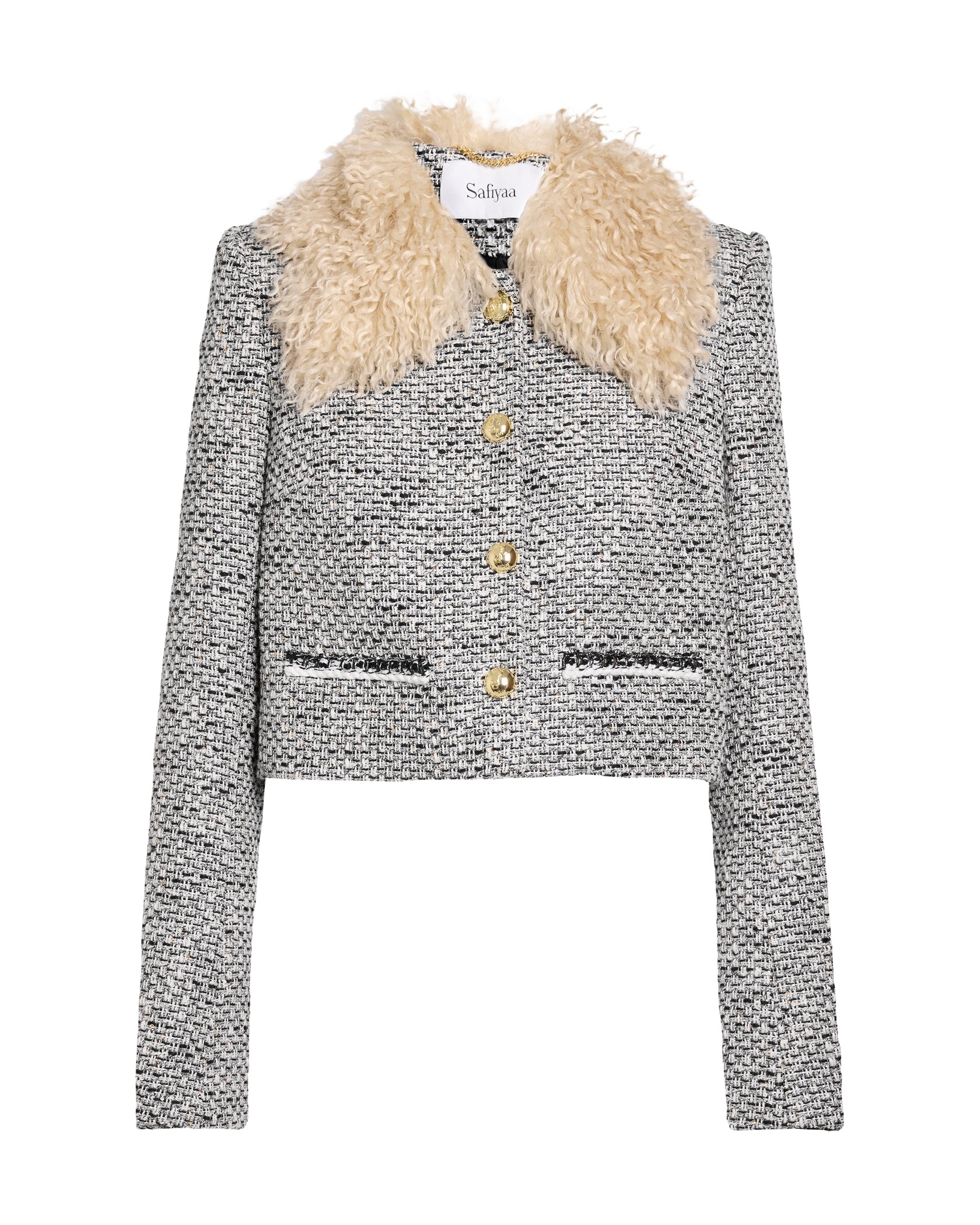 Safiyaa Annalisa Jacket in Stone on Greyscale