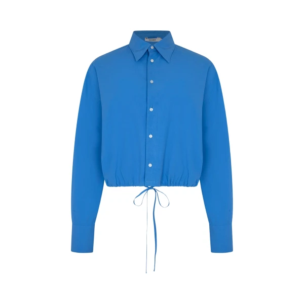 Crushed Cotton Gathered Shirt