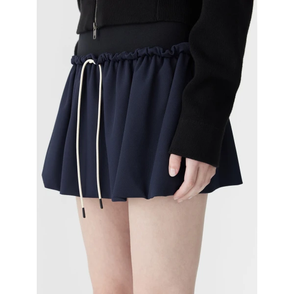 Bassike Gathered Mini Skirt, view 4