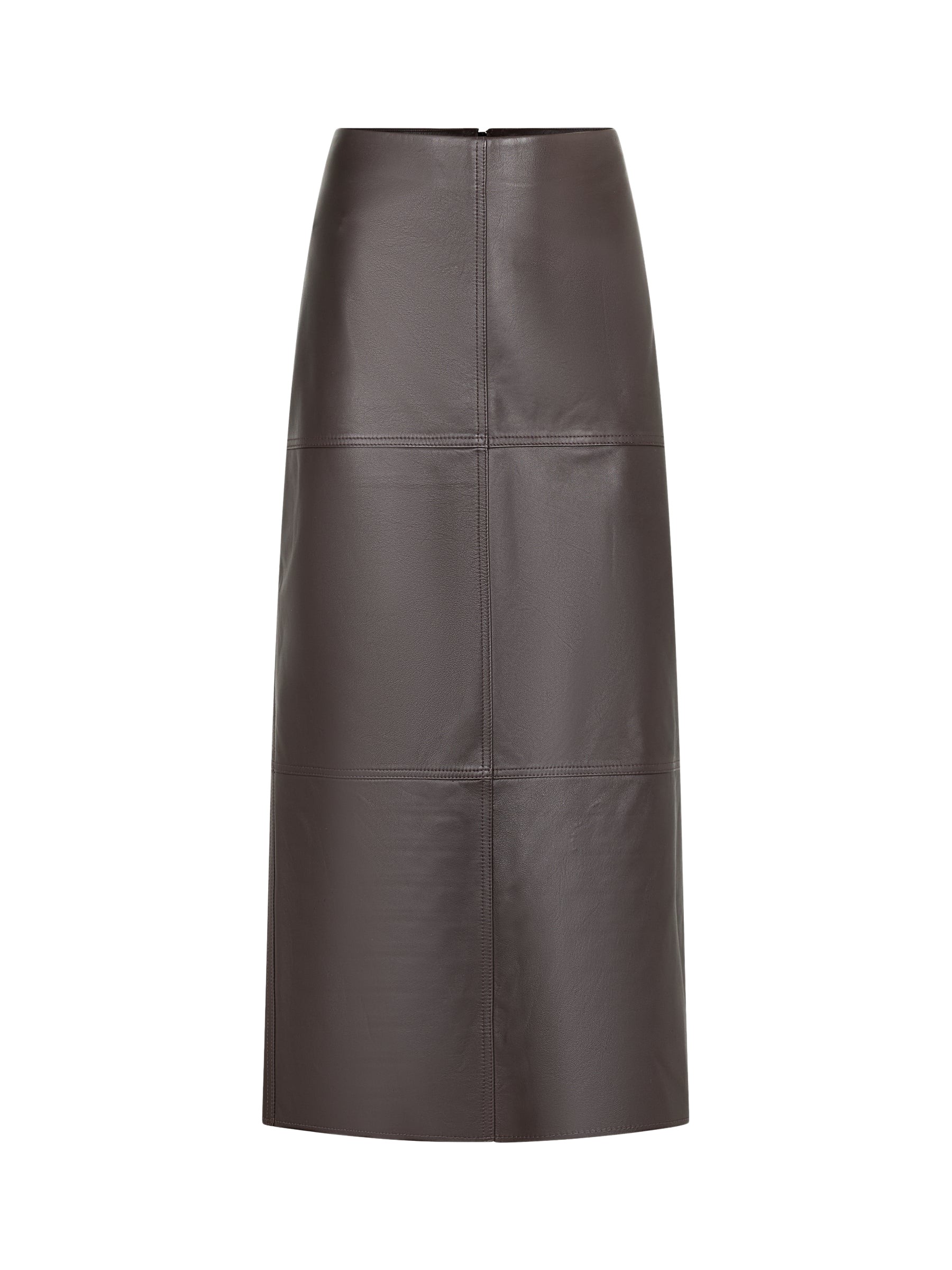 Paneled Leather Skirt