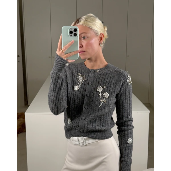 Bernadette Cardigan Gilberte Embroidered, view 4