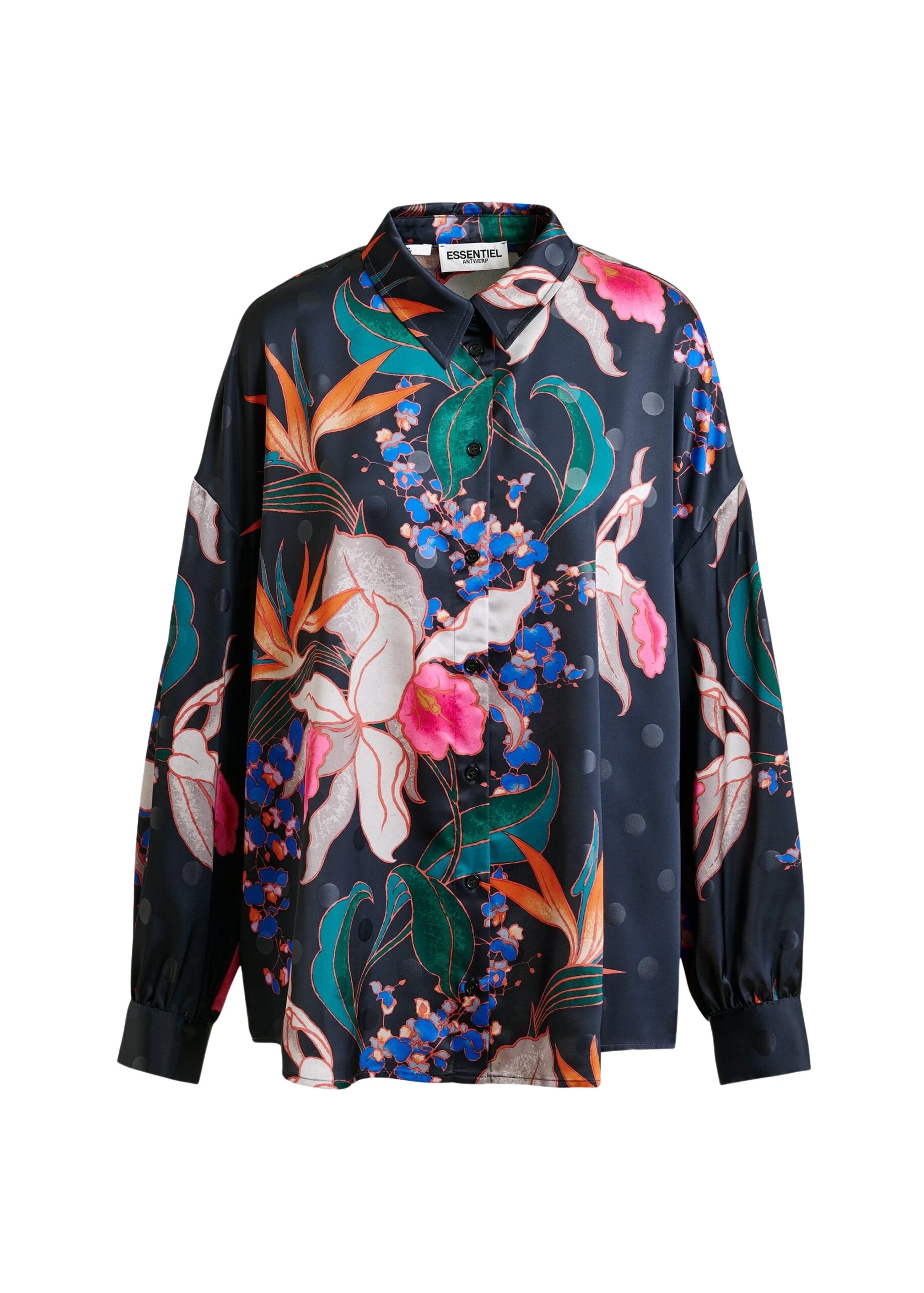 Black-and-multicolor-oversized-shirt-with-pleated-cuffs-Essentiel-Antwerp-Shirts-scaled42015_nobg Essentiel Antwerp Black and multicolor oversized shirt with pleated cuffs - Essentiel Antwerp Shirts - Colorful Belgian Design - Shop at Coveti