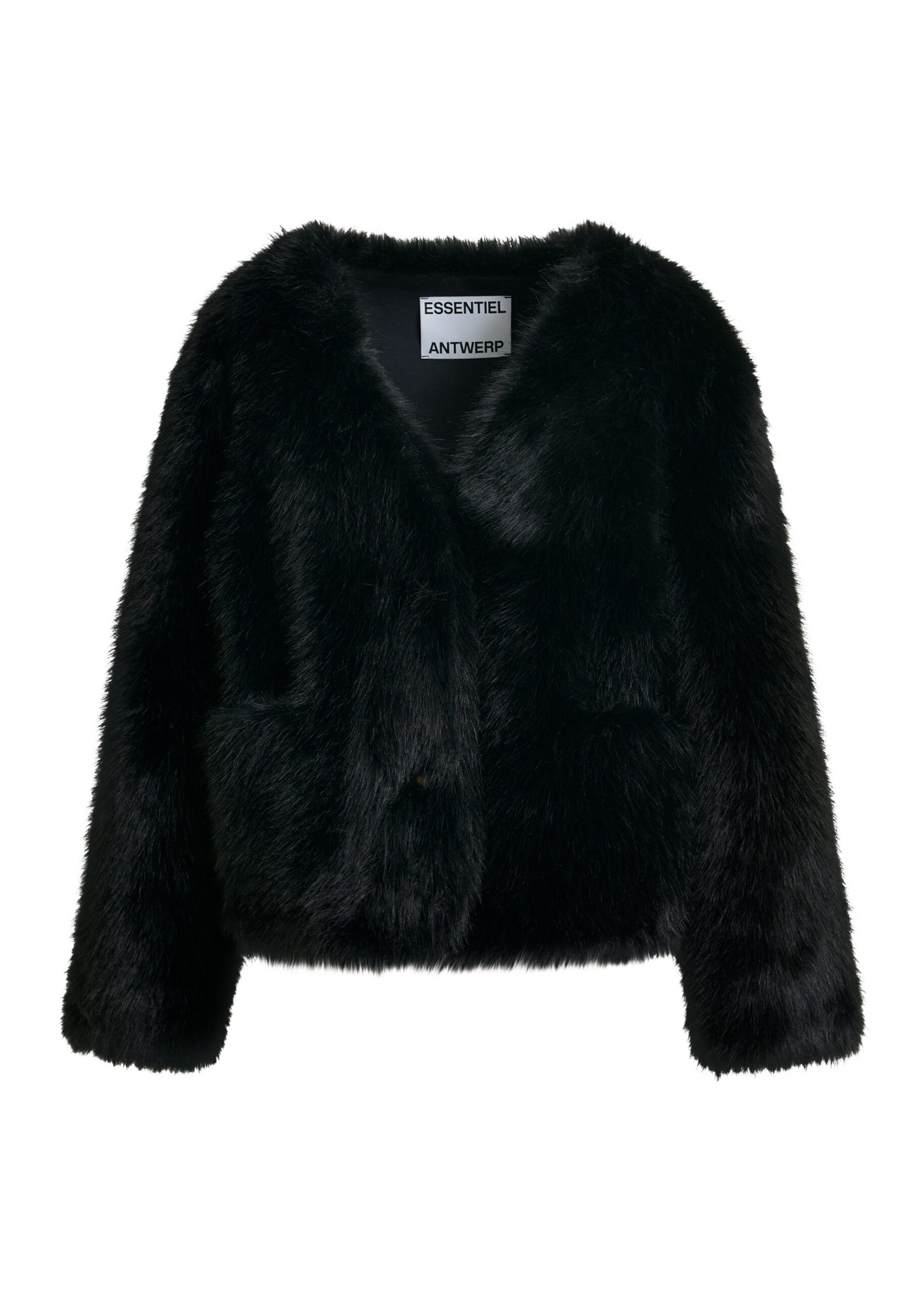 Essentiel Antwerp Black faux fur jacket