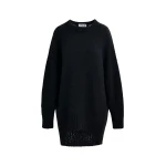 Essentiel Antwerp Black knit mini dress with ruffle detail - Essentiel Antwerp Dresses - Colorful Belgian Design - Shop at Coveti