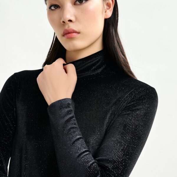 Essentiel Antwerp Black stretch-jersey turtleneck top - Essentiel Antwerp Tops - Colorful Belgian Design - Shop at Coveti