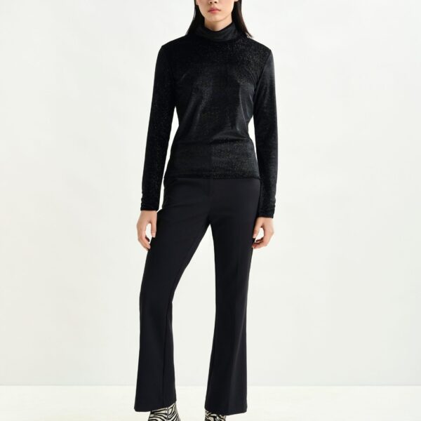 Essentiel Antwerp Black stretch-jersey turtleneck top - Essentiel Antwerp Tops - Colorful Belgian Design - Shop at Coveti