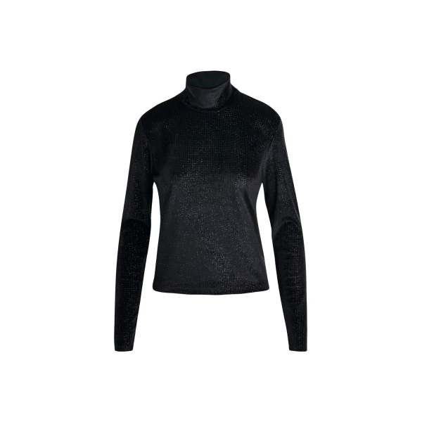 Essentiel Antwerp Black stretch-jersey turtleneck top - Essentiel Antwerp Tops - Colorful Belgian Design - Shop at Coveti