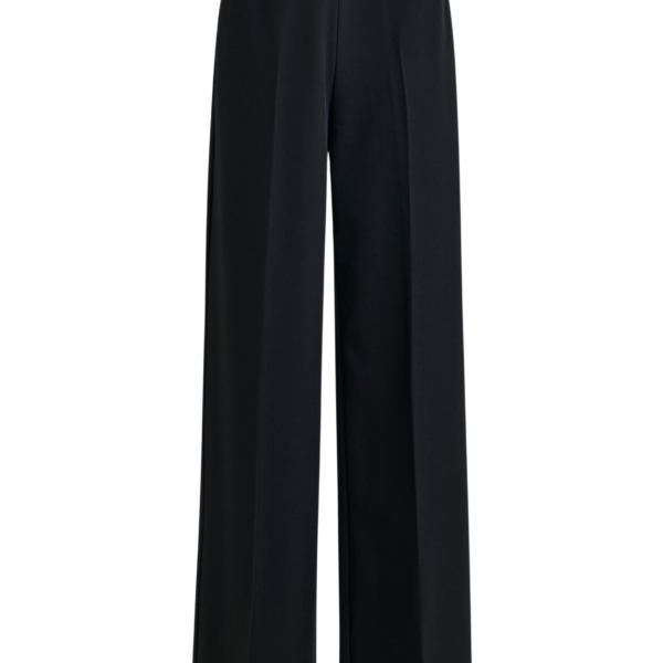Essentiel Antwerp Black wide-leg pants with pressed crease - Essentiel Antwerp Pants - Colorful Belgian Design - Shop at Coveti