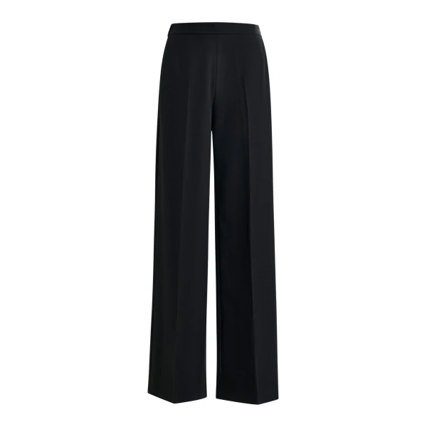 Essentiel Antwerp Black wide-leg pants with pressed crease - Essentiel Antwerp Pants - Colorful Belgian Design - Shop at Coveti