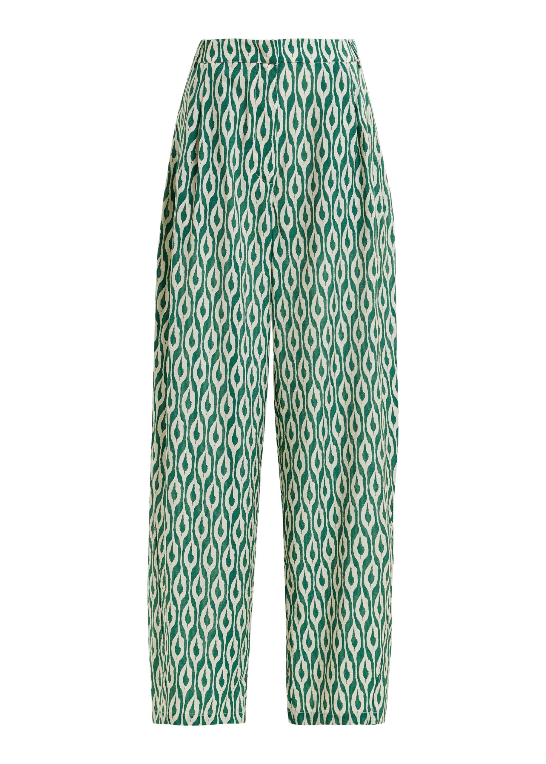 Essentiel Antwerp Blue and beige barrel-leg printed pants