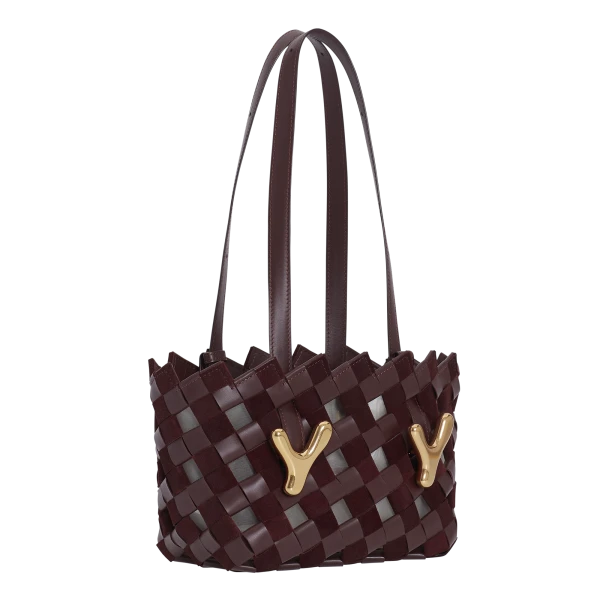 BOYY YY West 23 Woven Tote, Bordeaux Gaucho, view 3
