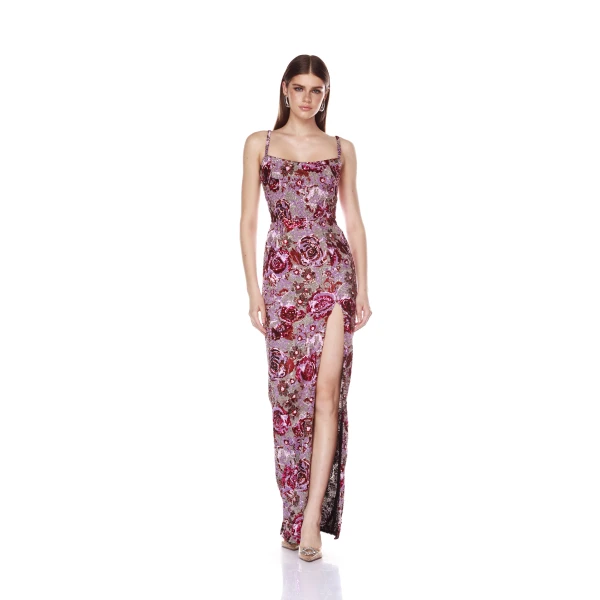 Bronx and Banco Allegra Pink Multi Maxi Dress, view 2