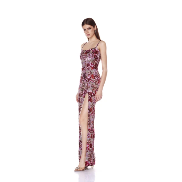 Bronx and Banco Allegra Pink Multi Maxi Dress, view 3