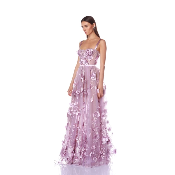Bronx and Banco Anastasia Lavender Maxi Dress, view 2