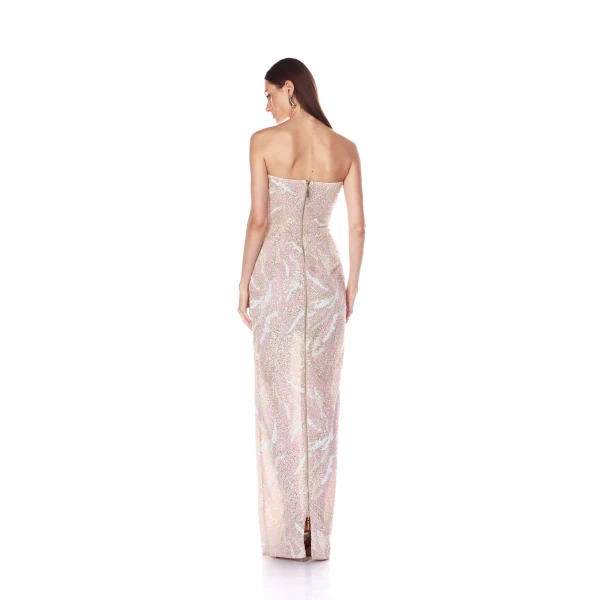 Bronx and Banco Dahlia Blush Multi Strapless Maxi Dress, view 4
