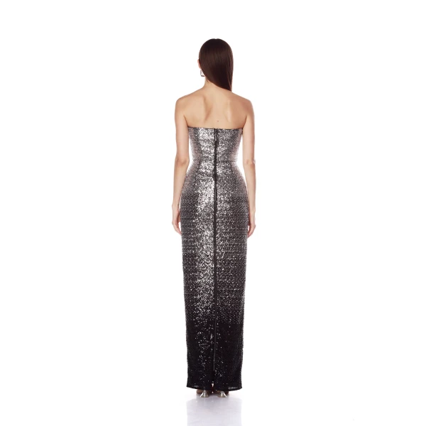 Bronx and Banco Dahlia Metallic Strapless Maxi Dress, view 4