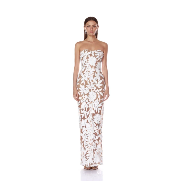 Bronx and Banco Dahlia White Maxi Dress