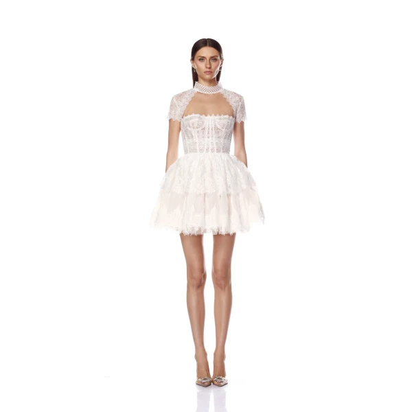 Bronx and Banco Daphne White Mini Dress