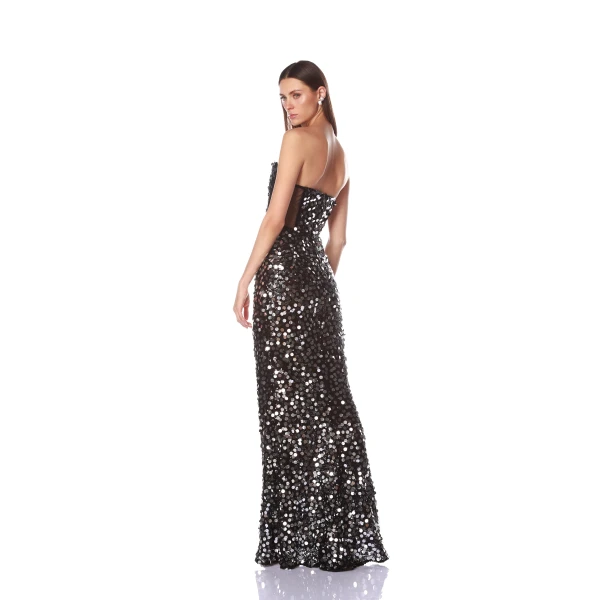 Bronx and Banco Farah Black Sequin Maxi Dress, view 4