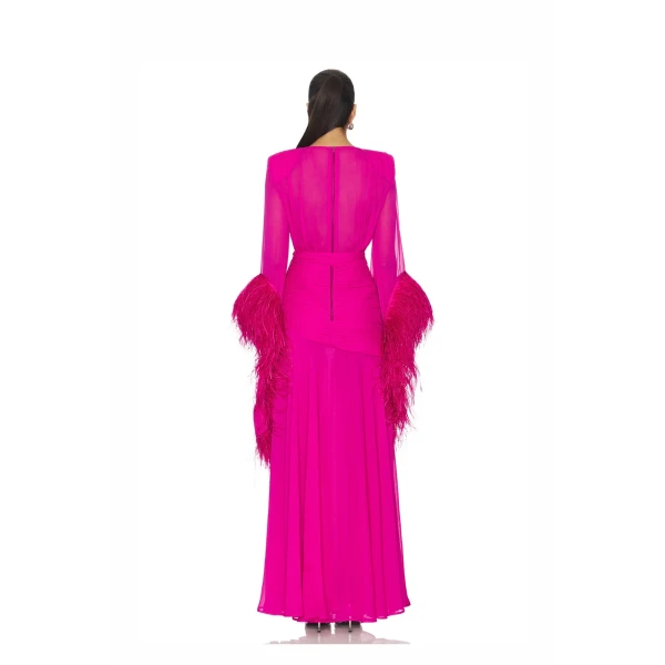 Bronx and Banco Geisha Fuchsia Maxi Dress, view 2
