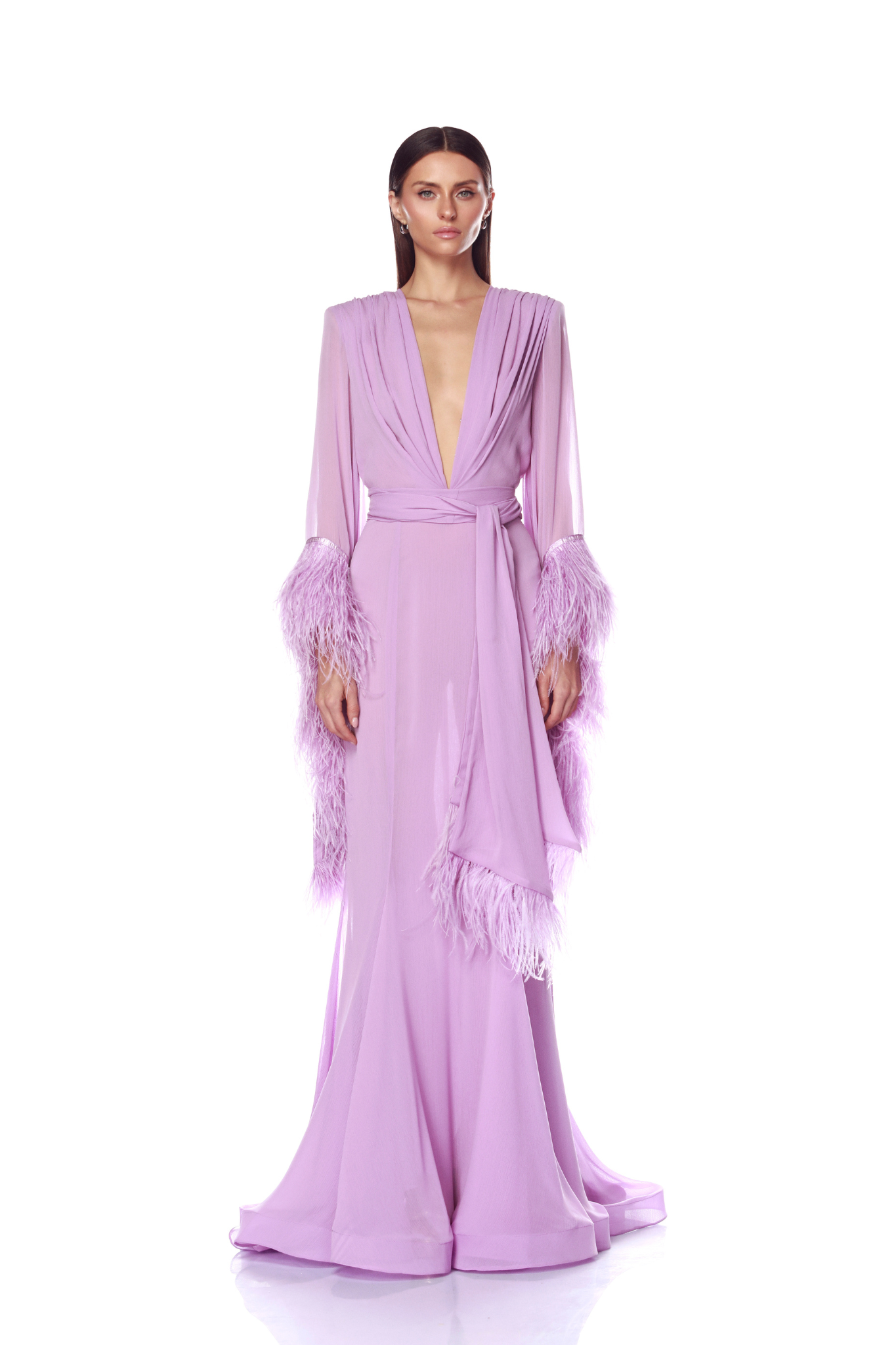 Bronx and Banco Geisha V-Neck Lilac Gown